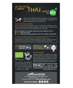 Sauce au Carré Curry Thaï Vert - DLUO 04/22 BIO, 90 g